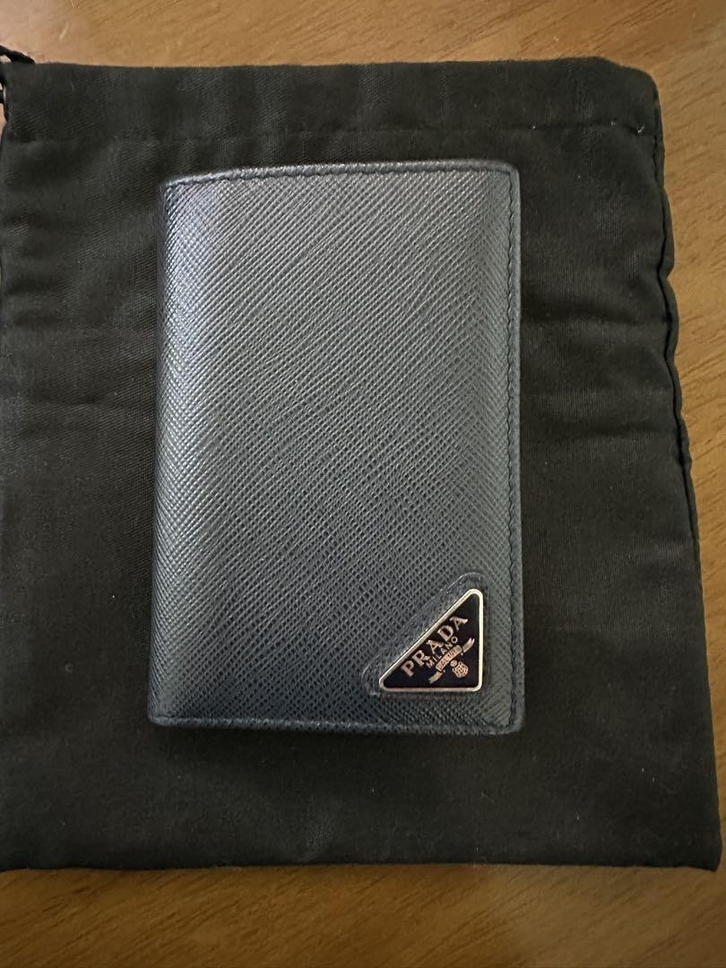 Prada Saffiano Leather Cardholder in Dark Navy 11x7.5cm Excellent Condition