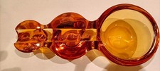 Mario Cioni Aschenbecher aus Bleikristall Bernstein, Made in Italy