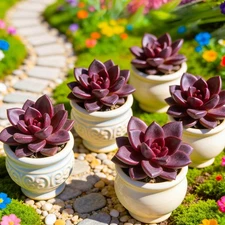 Echeveria ‘Night Phantom’ 1/3pcs Succulents Plants Live, Bare root without soil