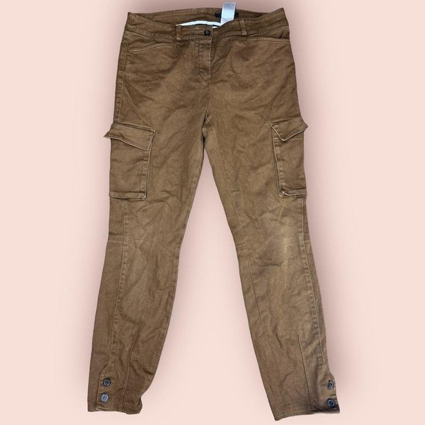 Women Windsor Trousers Brown Cotton 36 / S