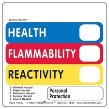 Labelmaster Av502 Hazcom Label, 4Inx4in, Vinyl, 500 Labels, Pk500