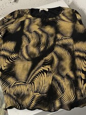 Bluse Damen Gold/Schwarz Ellegant Glitzernd Gr.40