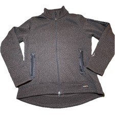 Kerrits Equestrian Full Zip Riding Jacket Womens L Brown Fleece Mock Neck READ