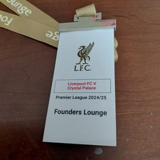 TICKET STUB/ HOSPITALITY PASS-LIVERPOOL V CRYSTAL PALACE- 2024/25