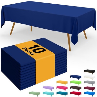 Smiry Disposable Table Cloth - 10 Pack, 54 x 108 54'' x 108'' - 10 Packs, Navy