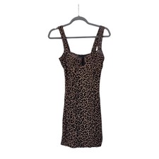 Forever 21 Y2K Leopard Print Bodycon Sexy Mini Dress, Women's Size Medium