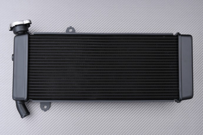 Radiateur d'eau pour Kawasaki Versys 650 du modèle 2015 à 2021 en aluminium noir
