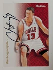1996-97 Skybox Premium Autographics Luc Longley #13 Signed Chicago Bulls Card