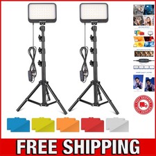 LED Video Light Kit, 2Pcs Dimmable Continuous Portable Photography Lighting w...