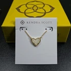 Kendra Scott Ari Heart Pendant in Gold Iridescent Drusy