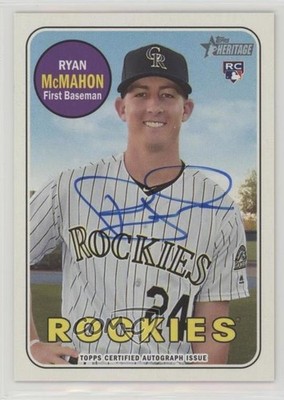 2018 Topps Heritage Real One Ryan McMahon #ROA-RM Rookie Auto RC 2d9