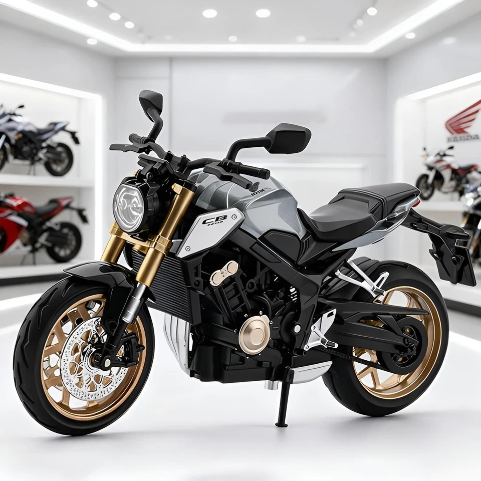 Modelo de motocicleta diecast Honda CB650R 1:12 - aleación gris luz de sonido juguete regalo Foto 3 de 4