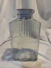 VTG MCM Anchor Hocking Ribbed Glass Refrigerator 2 qt. Pitcher w/Rubber Lid