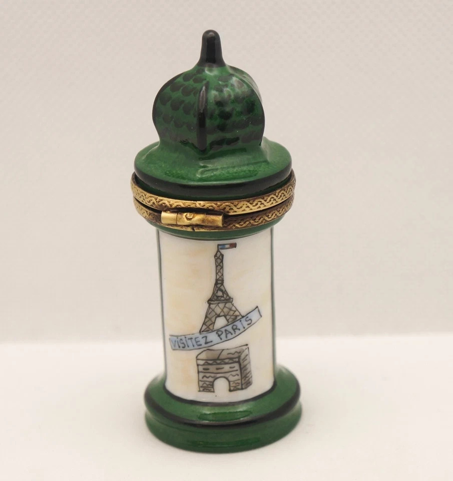 New French Limoges Trinket Box Paris Advertising Morris Column | eBay UK