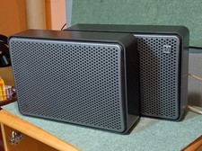 2 Lautsprecher Boxen GRUNDIG Flachbox 280 anthrazit mit Kabeln und DIN-Steckern