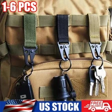 6x Tactical Hanging Key Hook Clip Buckle Nylon Webbing Molle Belt Carabiner Tool