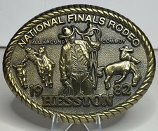 1982 HESSTON VINTAGE National Rodeo Finals BELT BUCKLE 100 AUTHENTIC  LOOK 