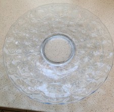 pressglas Glas Platte Tortenplatte Teller hellblau Sterne Kuchen 30 cm Nachlass 