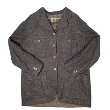 Calvin Klein Women's Tweed Blazer Jacket Brown Wool Blend Made in USA Size M