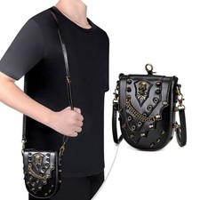 Women s Punk Fashion Crossbody Bag Leather Skull Design Handbag Shoulder Bags