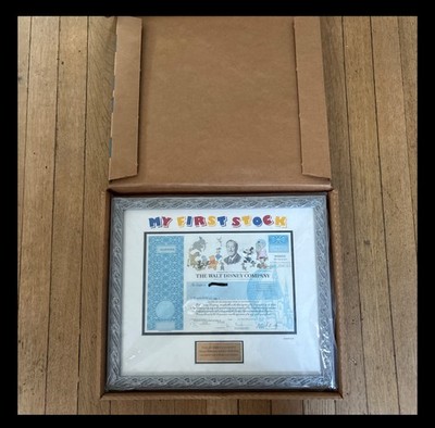 Walt Disney Company Stock Certificate Framed 2013 My First Stock Box - 1 Share