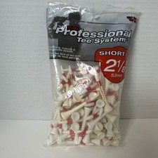 Pride Professional Tee System - 120 Count - White/Red - 2-1/8" Brand New Sealed
