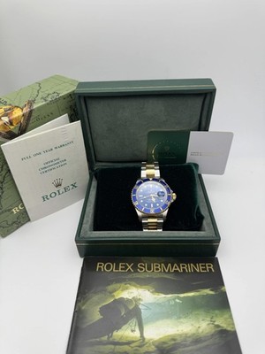 2024 Full Service Rolex Submariner 40mm 16613LB Blue Dial Bezel Box Papers