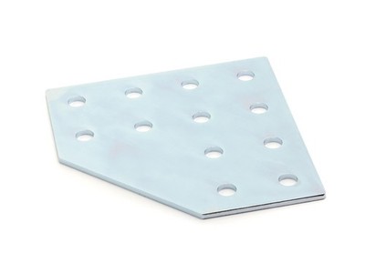 Verbinderplatte B-Typ Nut 6, LD - 40x80x80mm, Stahl 2mm galvanisch verzinkt