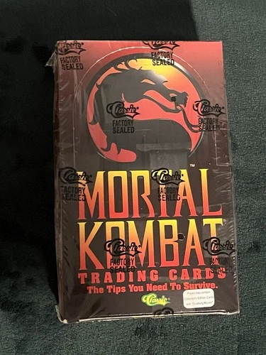 1992 CLASSIC MORTAL KOMBAT FACTORY SEALED BOX W/ HTF WHITE STICKER 36 PACKS