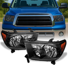 - for Toyota Tundra OE Replacement Black Headlights Driver/Passenger Head Lamps