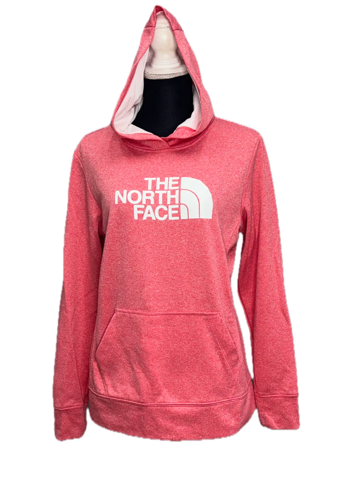 THE NORTH FACE Women's Sz.Large Heather Red Half Dome Hoodie/Long Sleeves EUC!
