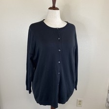 Lands End Outfitters 1X Black Button Cardigan Sweater. Classic.