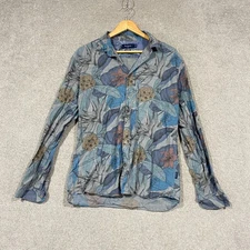 Paul Smith Shirt Mens M Blue Floral Long Sleeve Button Up Regular Fit