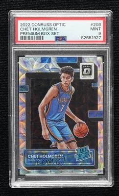 2022 Donruss Optic Premium Box Set Prizm Chet Holmgren PSA 9 MINT Rookie RC 04qn