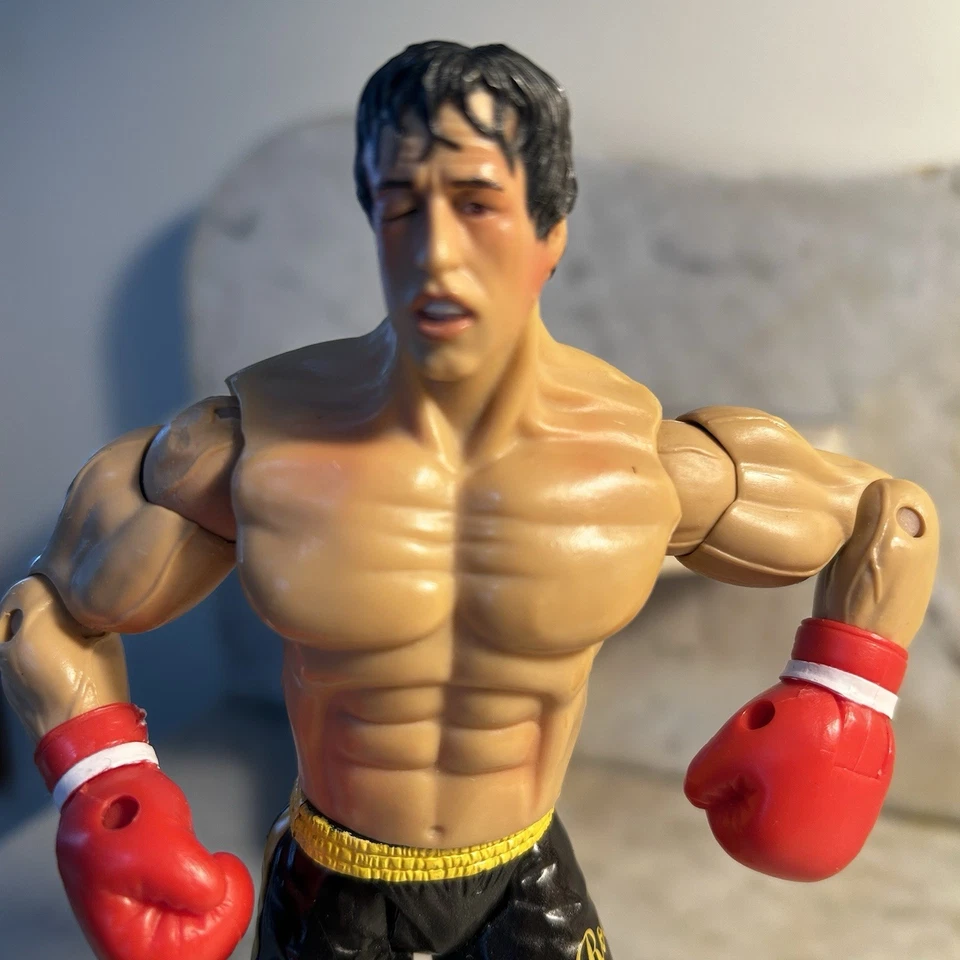 Figura de acción Rocky Black Trunks CLUBBER FIGHT Rocky III Jakks de colección RARA Foto 3 de 4