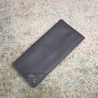 PRADA Grey Women’s Checkbook Wallet Logo Accent Folding Card Slots Zip Pocket — photo 4