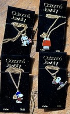 4 Vintage 1960 s Snoopy United Features Syndicate Aviva Enamel Pendant Necklaces