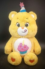 "Care Bears" Yellow Birthday Bear Plush Stuffed Animal, Cupcake Party Hat 18