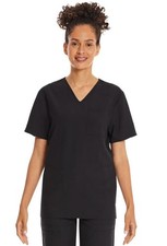 SCRUBSTAR Unisex Sz XL Black Nurse Medical Hospital Uniform Scrub Top NEW NWT