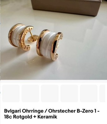 Bvlgari Ohrringe / Ohrstecher B-Zero 1 - 18c Rotgold + Keramik