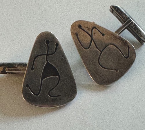 MODERNIST 1950s Phyllis Sklar sterling silver Cufflinks