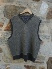 VTG Polo Ralph Lauren Polo Sport Men's Wool Silk Grey Sweater Vest 2XL Preppy