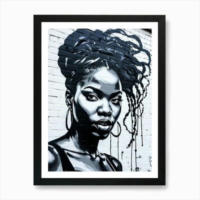 Graffiti Wandbild von schönem Schwarz mit gerahmtem Wandbild Poster Leinwanddruck Bild