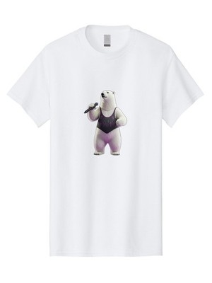 Polar-Bear-Swimsuit Mens Graphic Tee, 100% Cotton, Casual Summer Wear