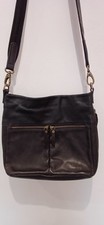 FatFace Women's Black 100% Leather Lisbon Cross Body Bag Used Twice VGC