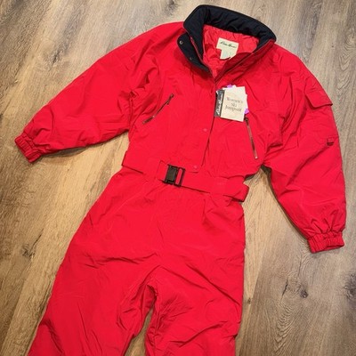 NEW Eddie Bauer Ski Suit One Piece Snowsuit Snow Bib Vtg Womens 16 Tall Long NOS