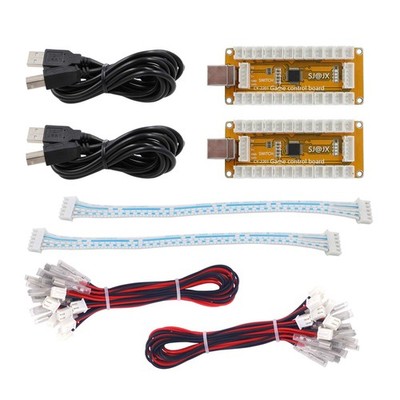 SJ@JX Arcade Game USB Encoder Zero Delay 2 Player Gamepad Button Joystick Con...