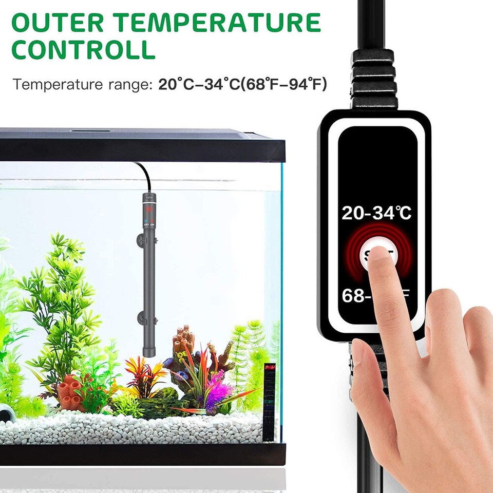 Image showcasing 500W LCD Digital Aquarium Heater Submersible Fish Tank Thermostat Anti ...