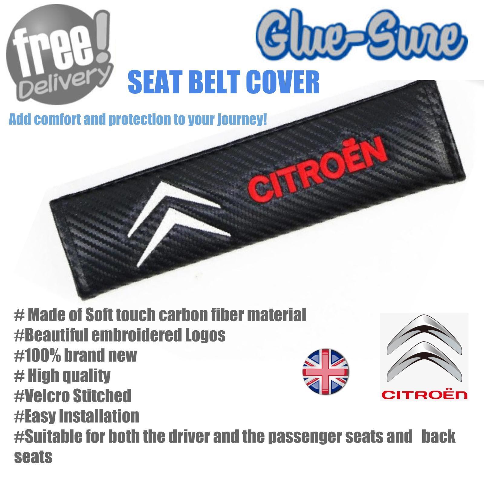Citroen 保証 全国組立設置無料 Car Seat Belt Safety Shoulder Pad Cover Carbon Cushion Fiber Strap