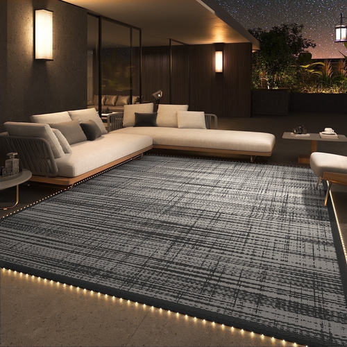 Outdoor Rug Carpet 8X10 Ft for Patio RV Camping with Led Strip Lights Waterproof - Picture 10 of 11